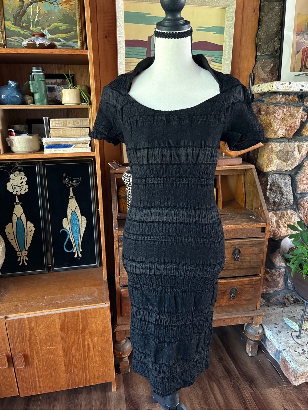 Whimsigoth 90s Grunge Revival Knit Mix Dress S